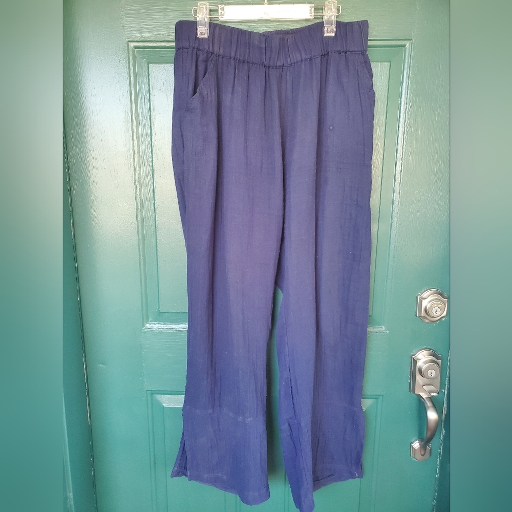Pact Large Navy Linen Pants